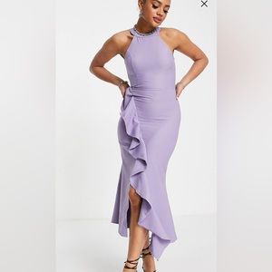 Tryndol Lilac asymmetrical midi dress